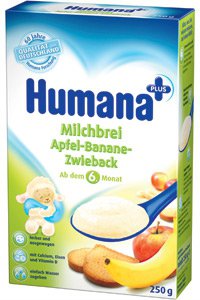 Молочная каша Для детей С фруктами ТМ Humana Логотип(logo)