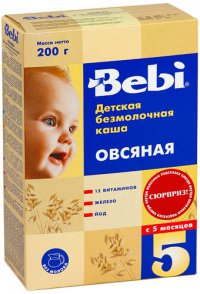 Логотип компании Каша без молока Для детей Овсяная ТМ Bebi